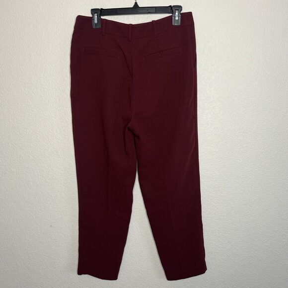 Anthropologie Sasha Red Wine Maroon Button Fly Tapered Pants Trousers Size 6 Ab7 - Picture 4 of 7